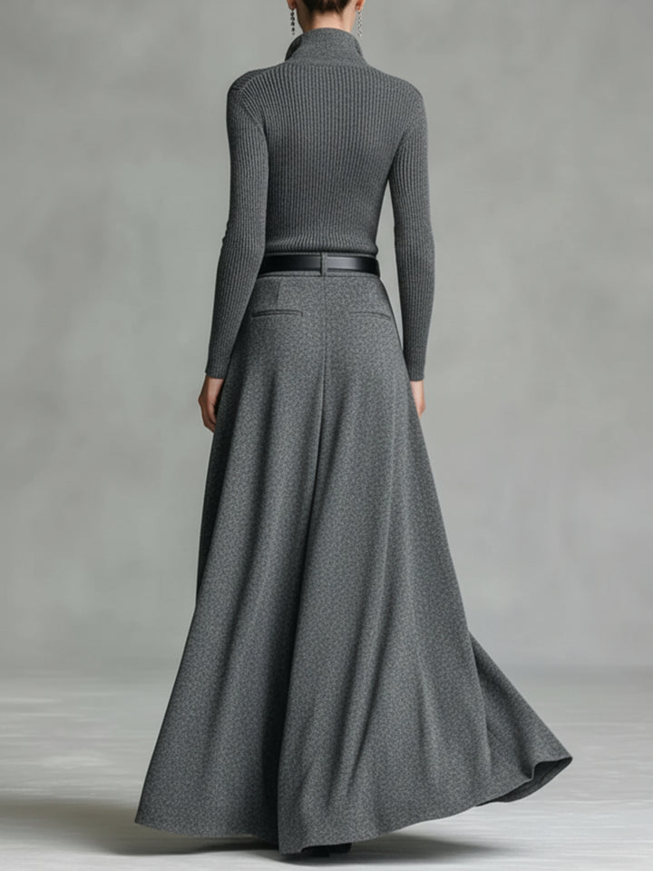 Women's Top and Wide Leg Long Skirt Fashion Outfit