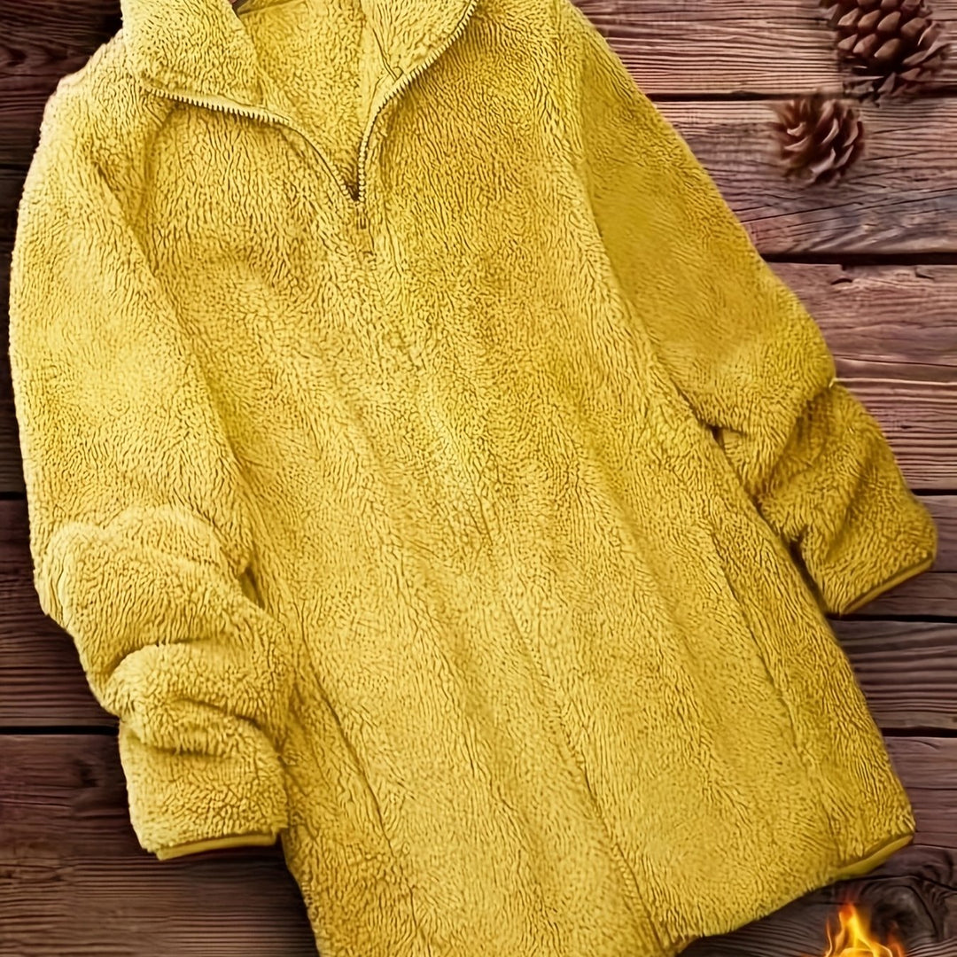 Women's Fleece Jacket Casual Outerwear Long Sleeve Winter Coat