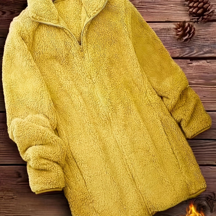Women's Fleece Jacket Casual Outerwear Long Sleeve Winter Coat