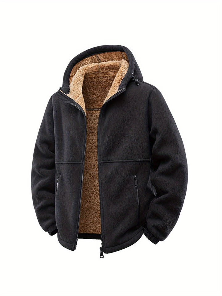 Men's Hooded Cardigan Jacket for Cold Weather