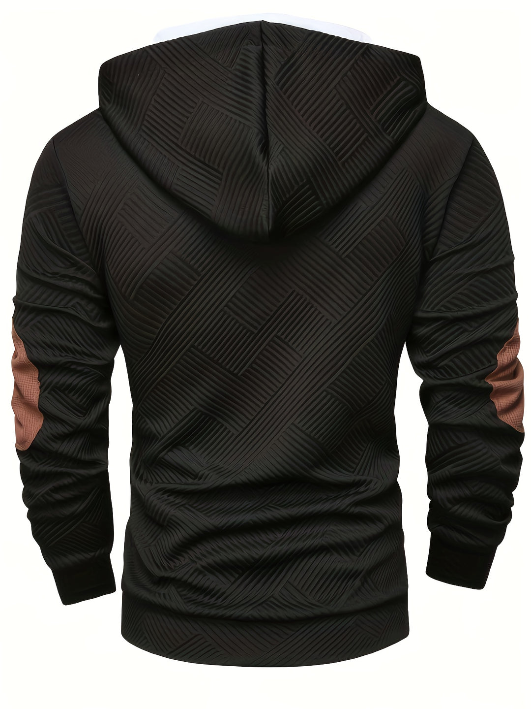 Men's Casual Hooded Sweatshirt with Color-Blocking Design