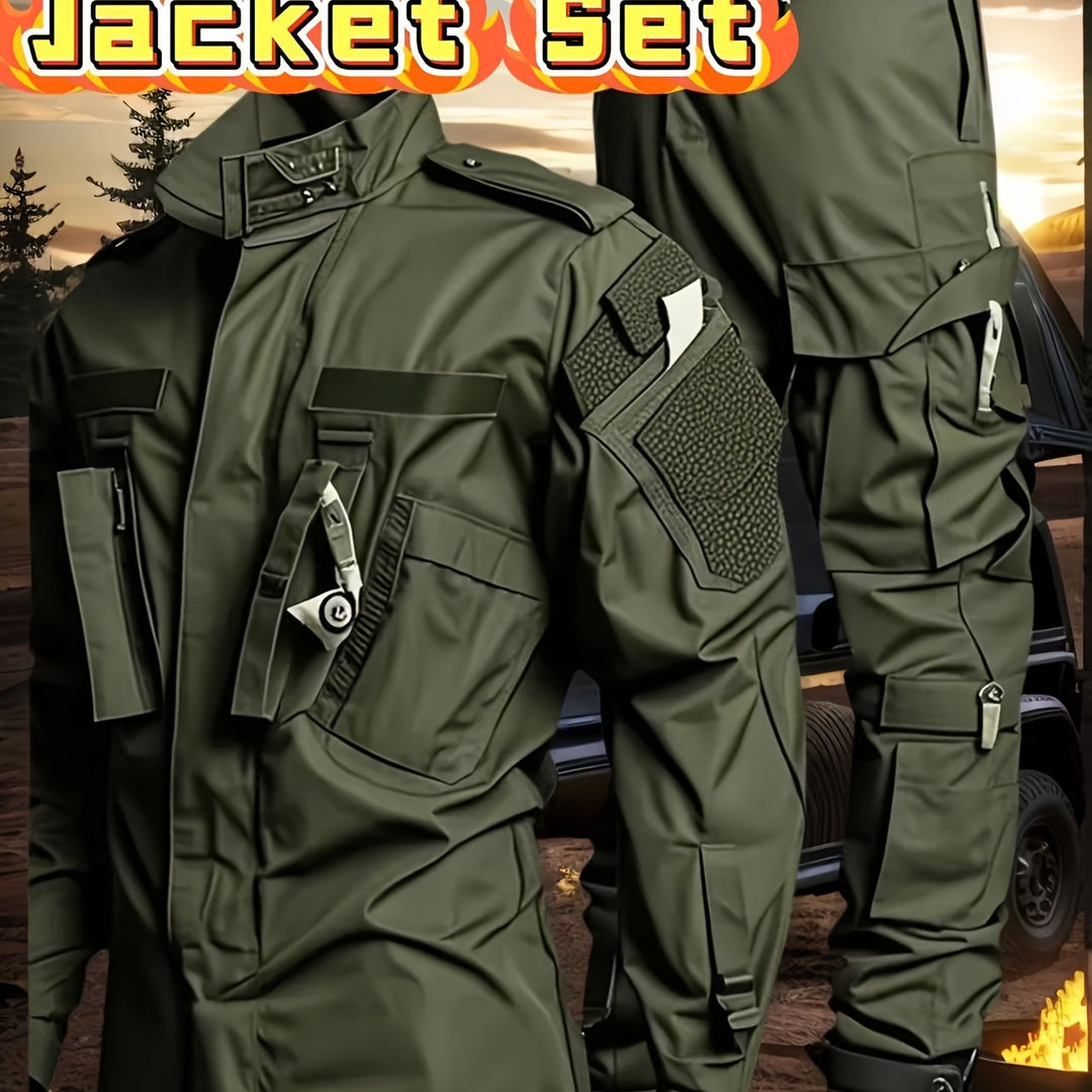 Men's Tactical Cargo Pants and Outdoor Jacket Set 2-Pack