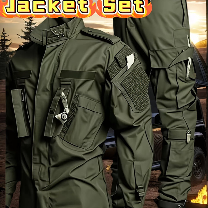 Men's Tactical Cargo Pants and Outdoor Jacket Set 2-Pack