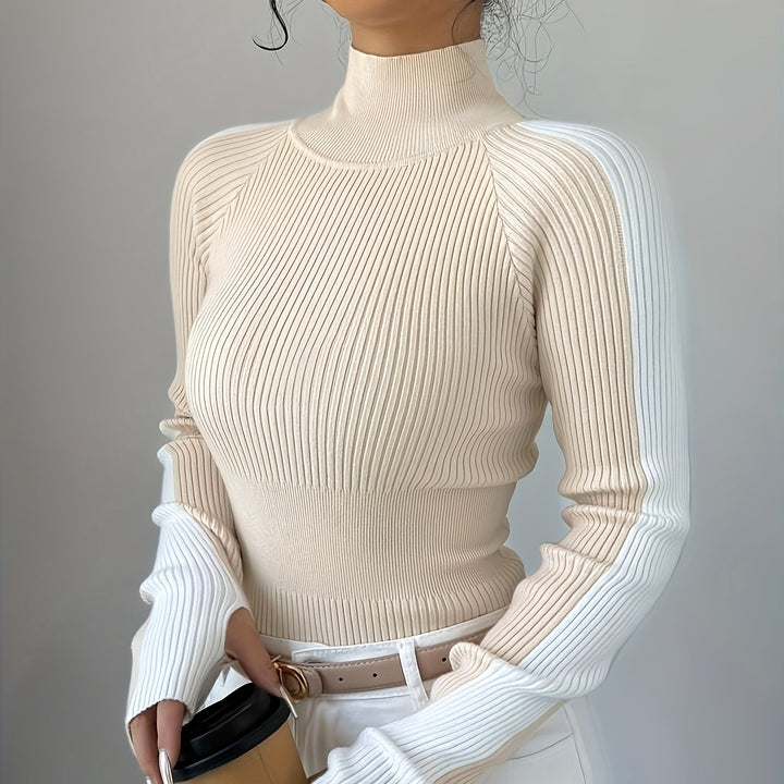 High Neck Turtleneck Layering Top for Fall Winter