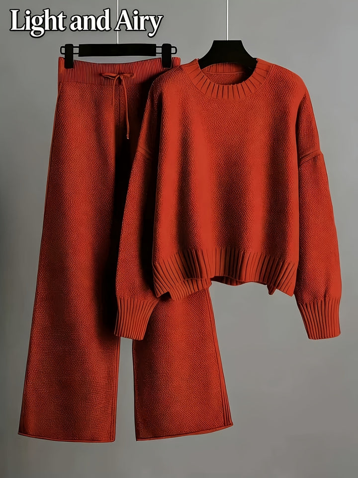 Women's Elegant Casual Set Long Sleeve Top and Pants Suit