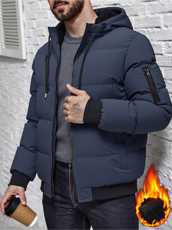 Hooded Winter Plush Jacket Thick Warm Casual Outdoor Zipper Jacket