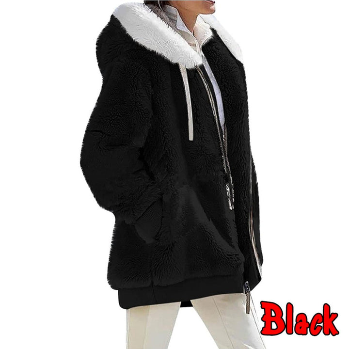 Women's Loose Sports Zipper Hooded Jacket Autumn Winter