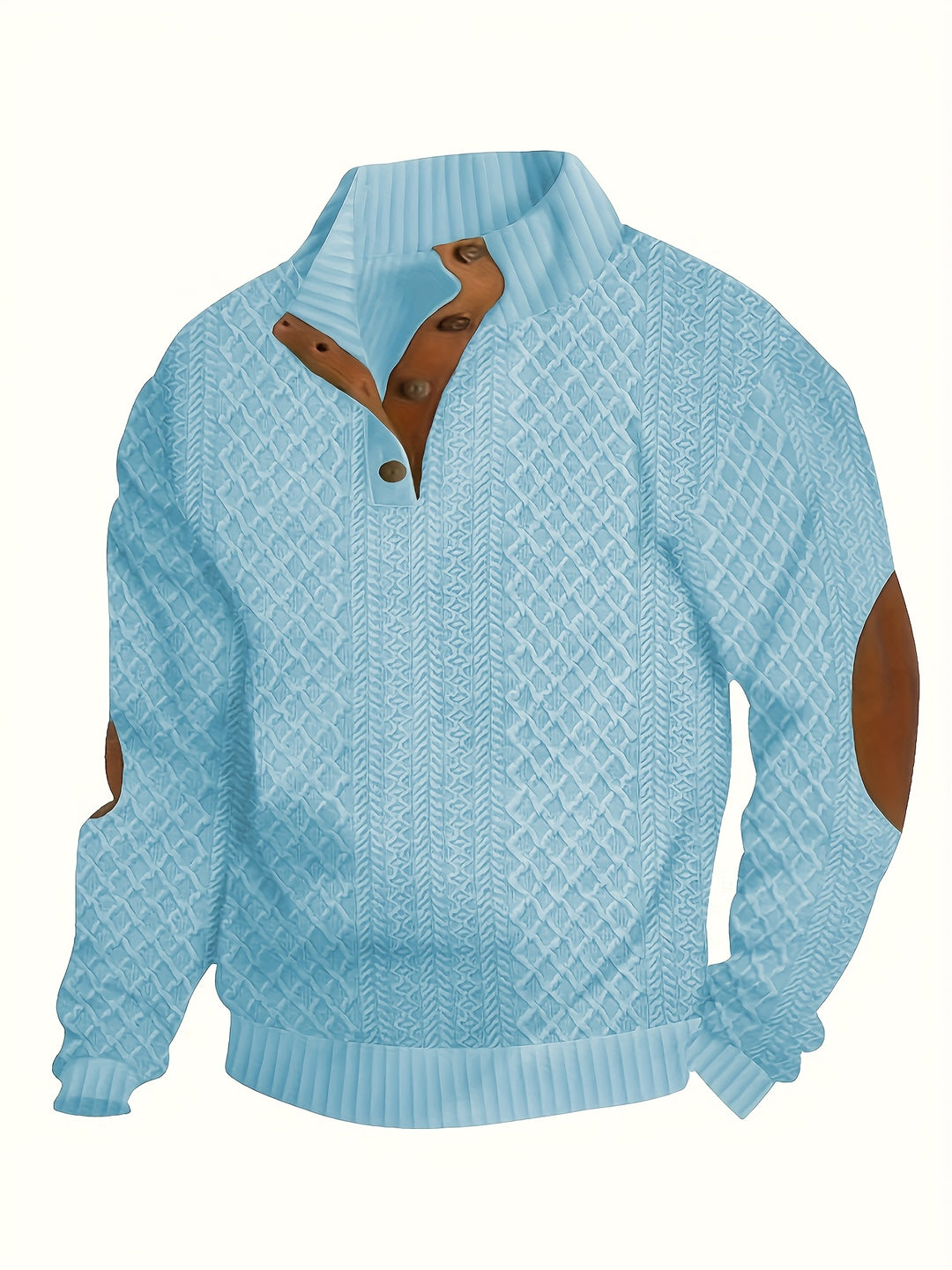 Men's Casual Button-Down Long Sleeve Shirt Henley Top