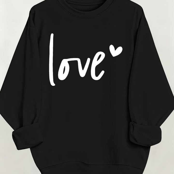 Women's Casual Fashion Sweatshirt Crew Neck Letter Pattern