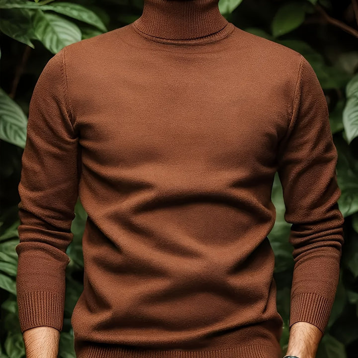 Men's Pullover Knit Sweater with Turn-Collar Autumn-Winter Style