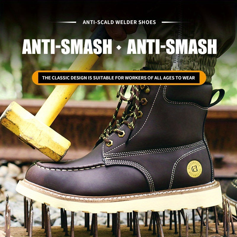 Men's Industrial Footwear Slip Resistant Steel Toe Safety Shoes