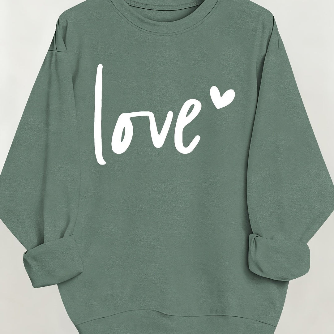 Women's Casual Fashion Sweatshirt Crew Neck Letter Pattern