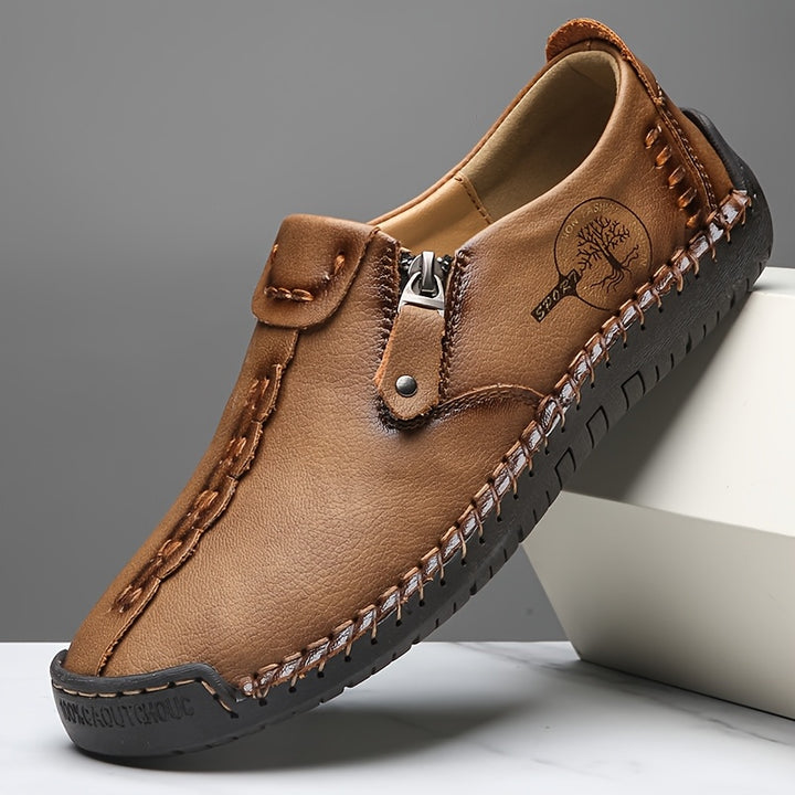 Women's Casual Loafers Slip-on Sneakers with Zipper Closure