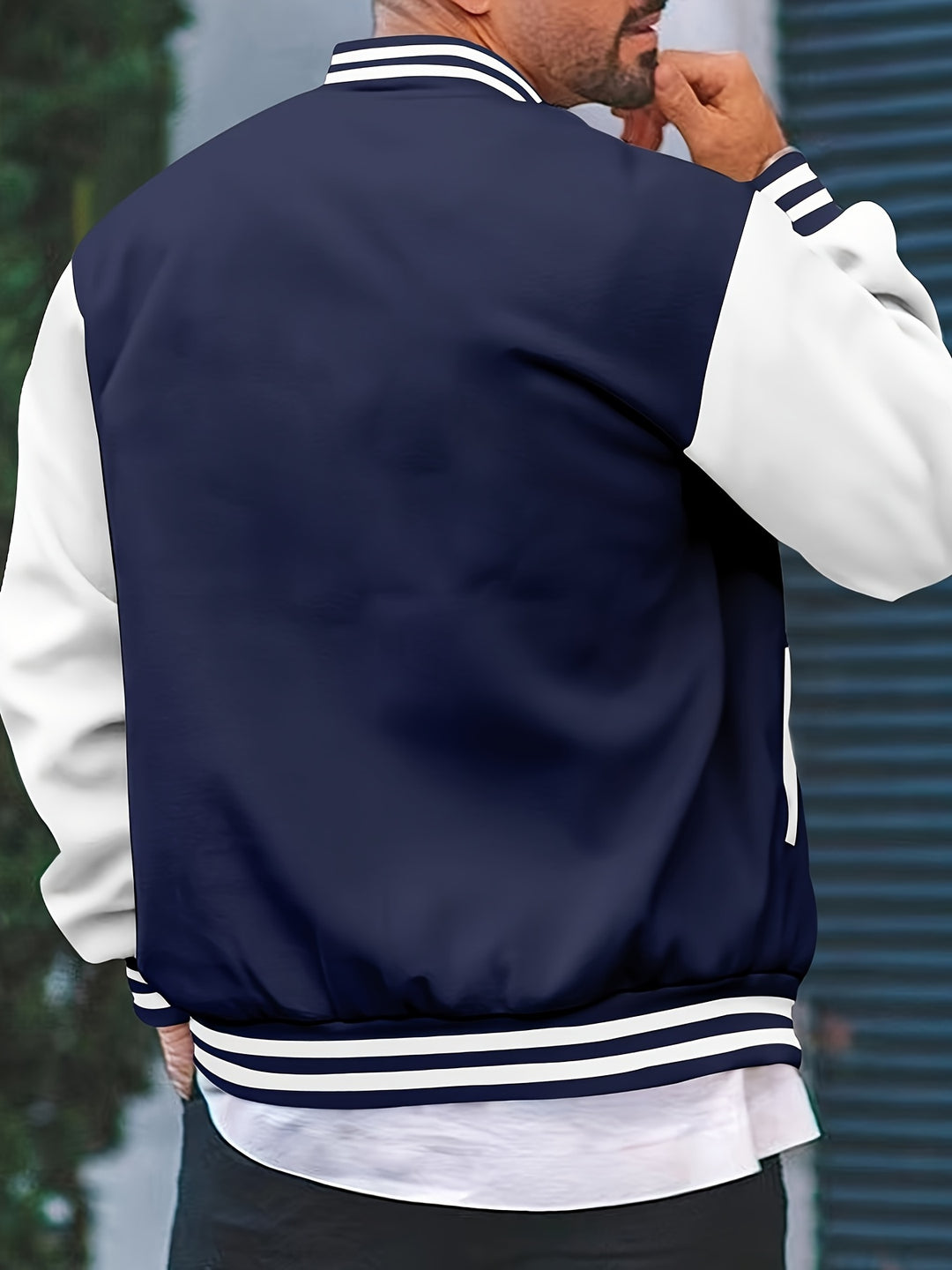 Men's Casual Baseball Jacket Spring Autumn Fashion Button Collar