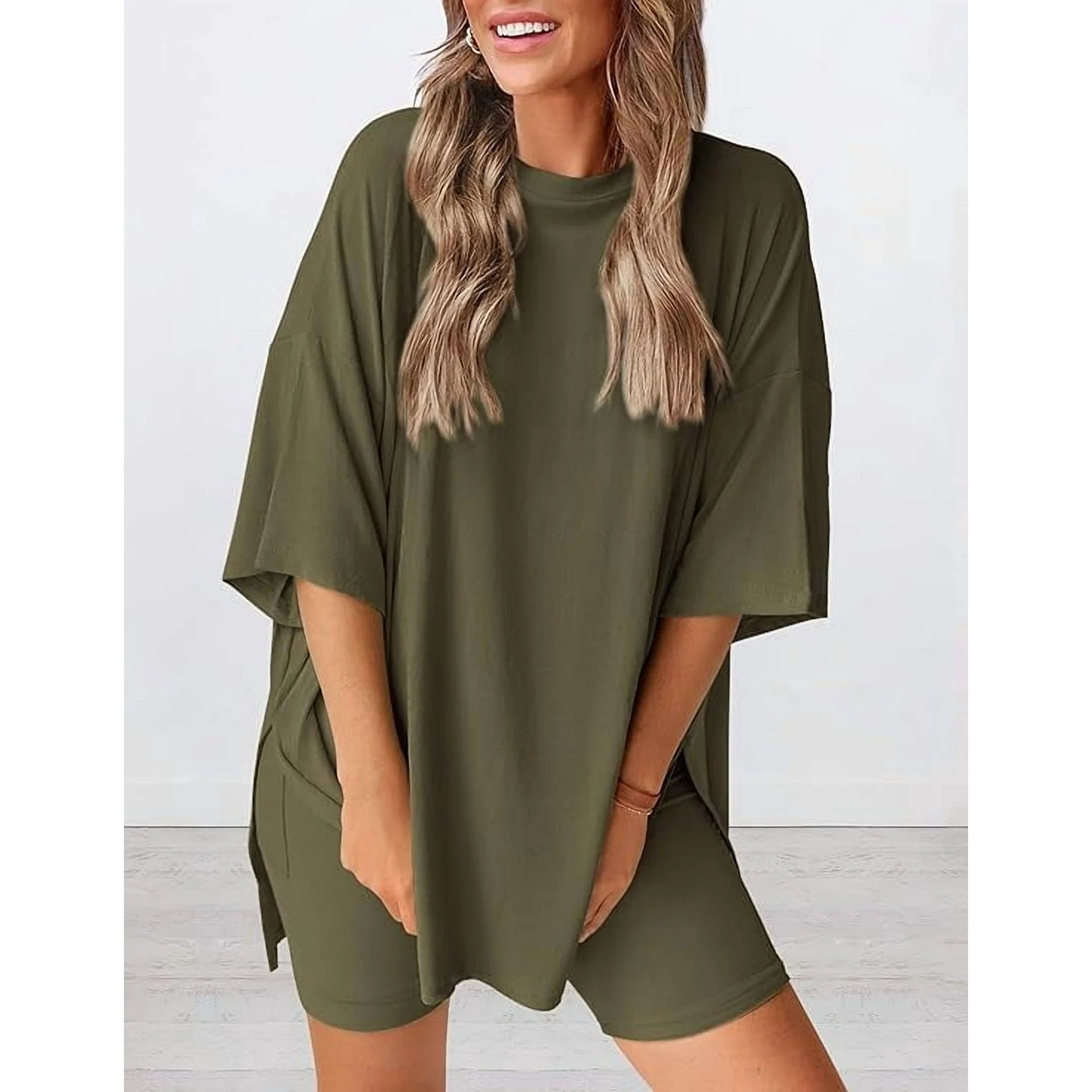 Women's Casual Oversized 2-Piece Short Set