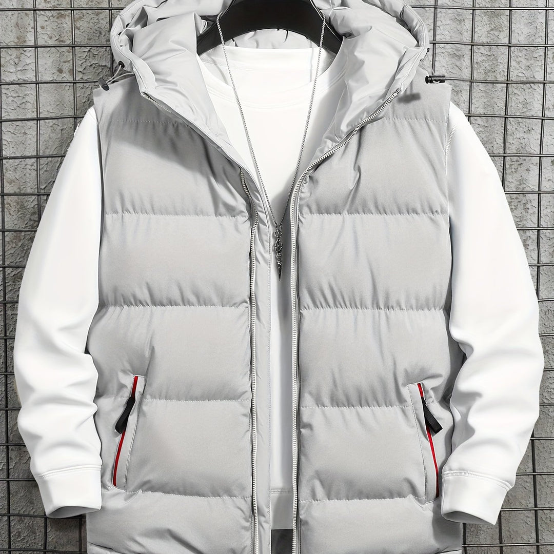 Men's Hooded Vest Thickened Lightweight Stylish Casual Wear