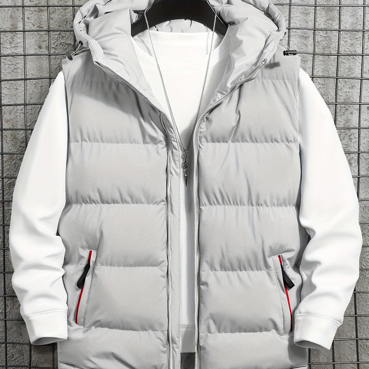 Men's Hooded Vest Thickened Lightweight Stylish Casual Wear