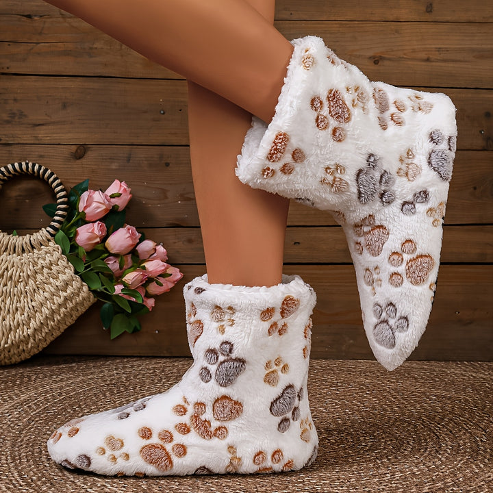 Animal Print Slippers for Women Casual Booties with Plush Lining
