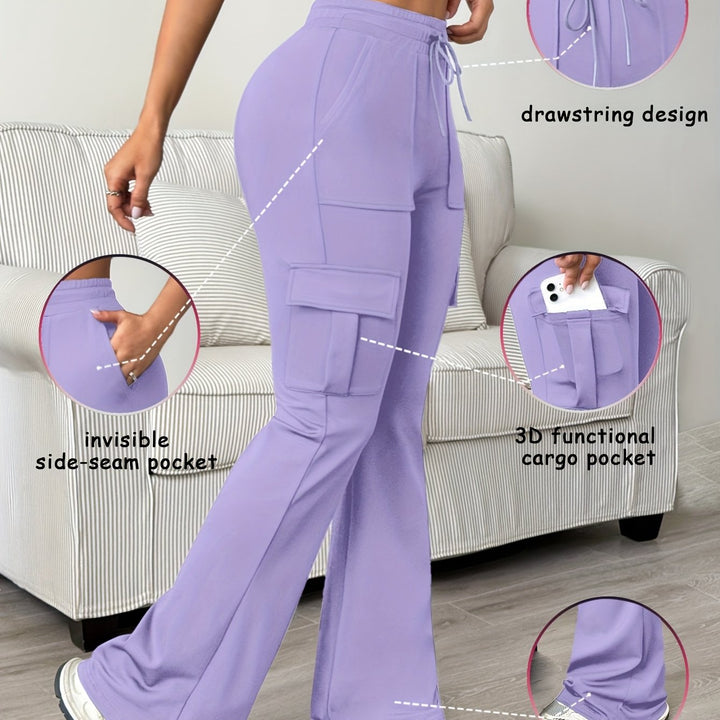 Women's Athletic Cargo Jogger Pants with Slim-Fit Ankle Design