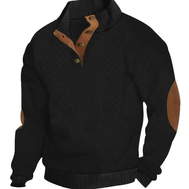 Men's Casual Button-Down Long Sleeve Shirt Henley Top