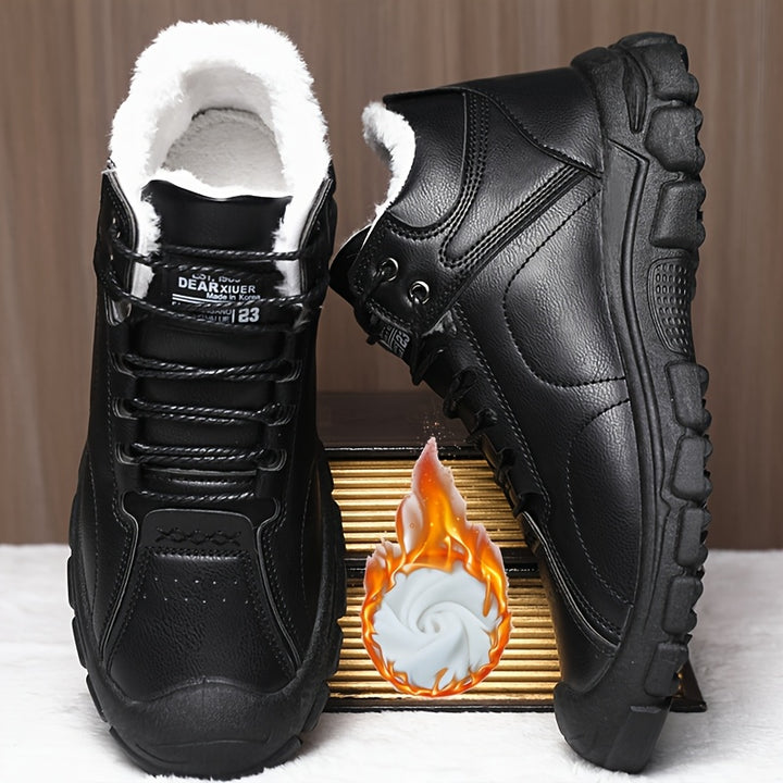 Fleece High-Top Snow Boots for Men, Casual Outdoor Shoes