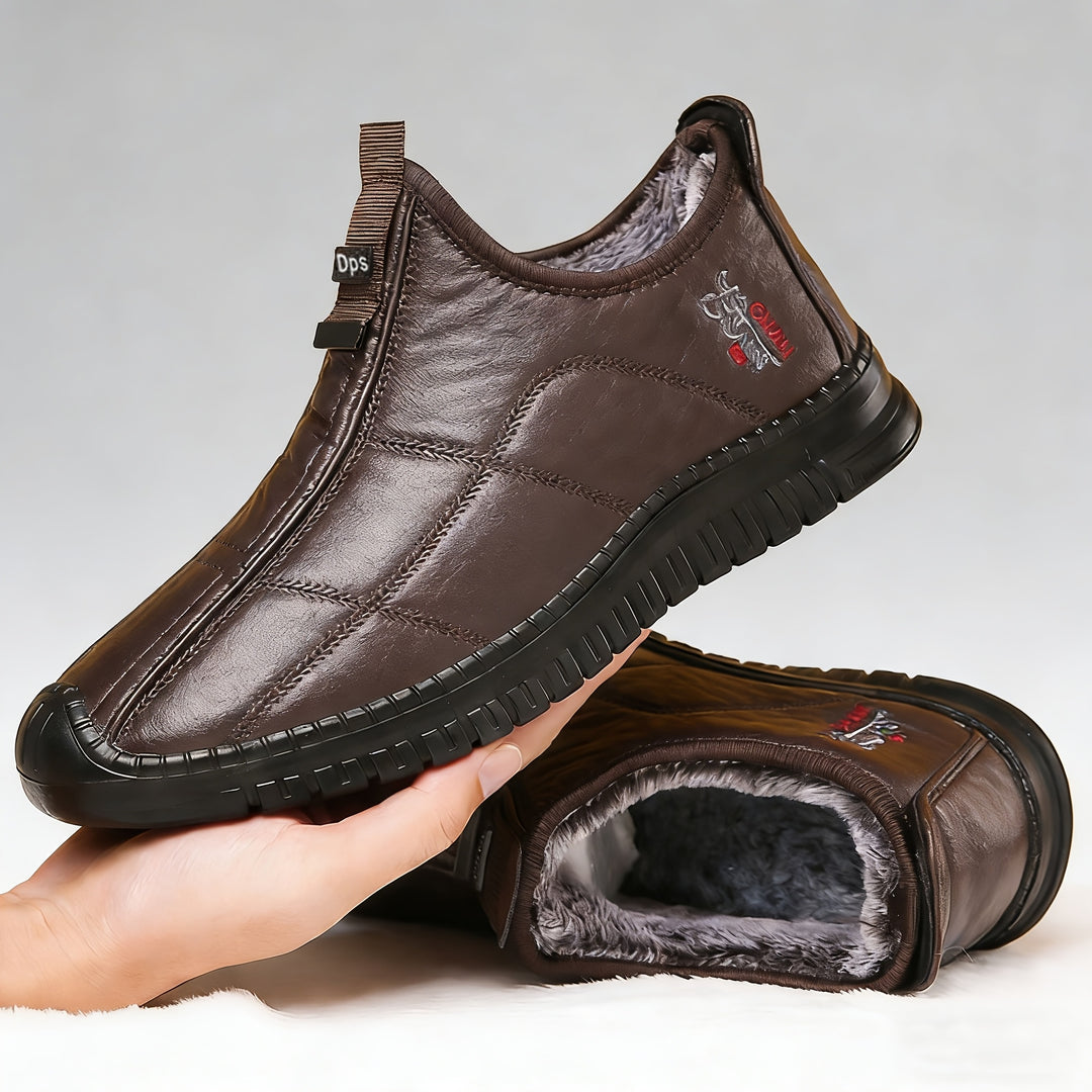 Men's Slip-On Walking Shoes Mid-Top Sneakers Anti-Slip Sole
