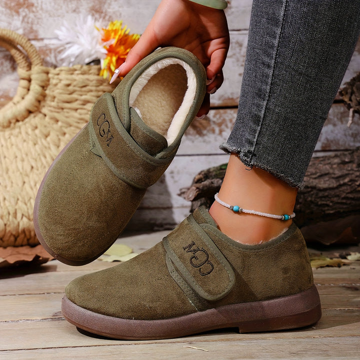 Women's Winter Ankle Boots Slip-On Flat Design Cold-Resistant Footwear