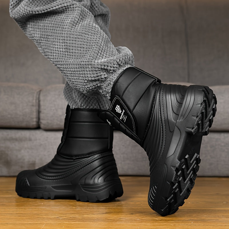 Men's Winter Snow Boots High Top Insulated Fleece Lining