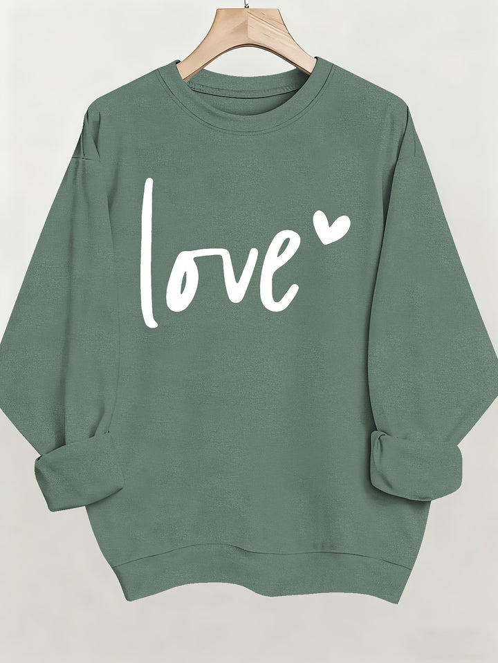 Women's Casual Fashion Sweatshirt Crew Neck Letter Pattern
