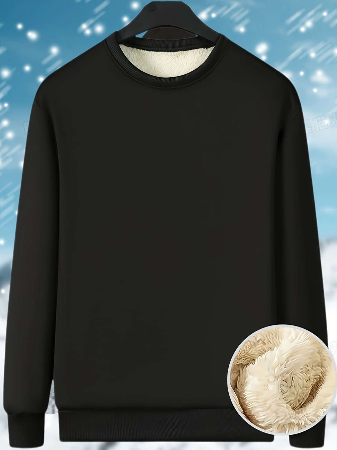 Men's Heavyweight Winter Pullover Sweater with Warm Lining