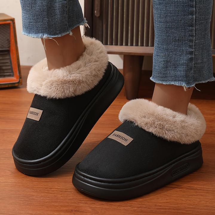 Cozy Fleece Slippers for Women with Non-Slip EVA Sole