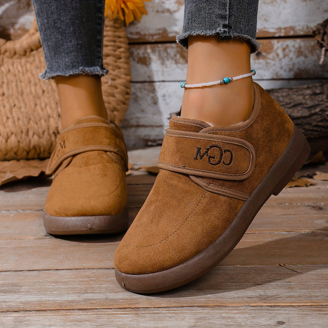 Women's Winter Ankle Boots Slip-On Flat Design Cold-Resistant Footwear