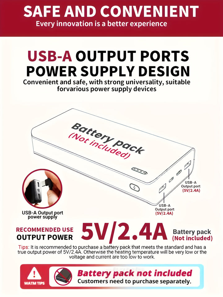 Heated Jacket with 24 Heating Zones and USB Power Full-Zip Coat