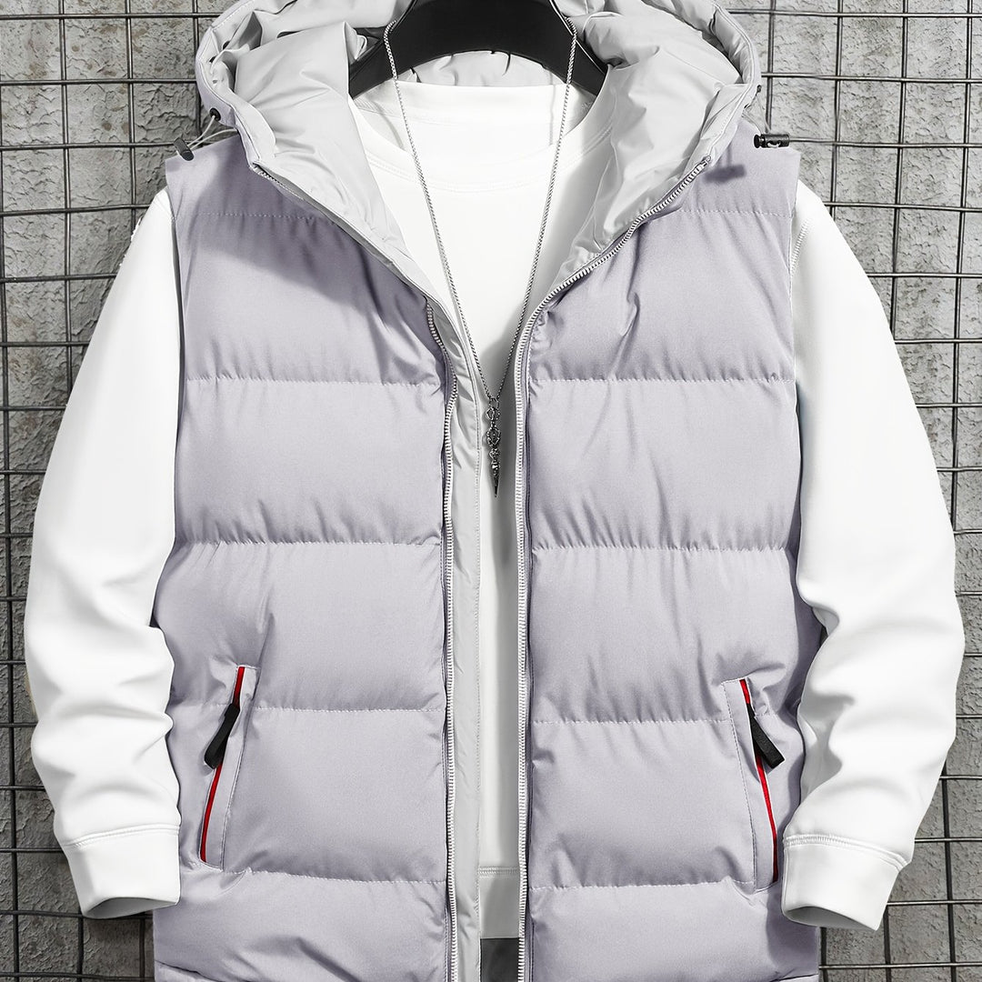 Men's Hooded Vest Thickened Lightweight Stylish Casual Wear
