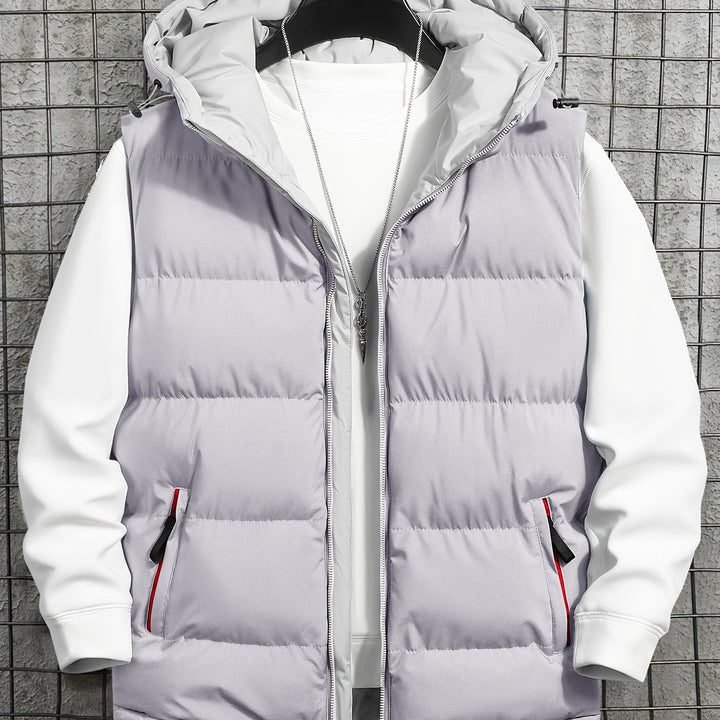 Men's Hooded Vest Thickened Lightweight Stylish Casual Wear