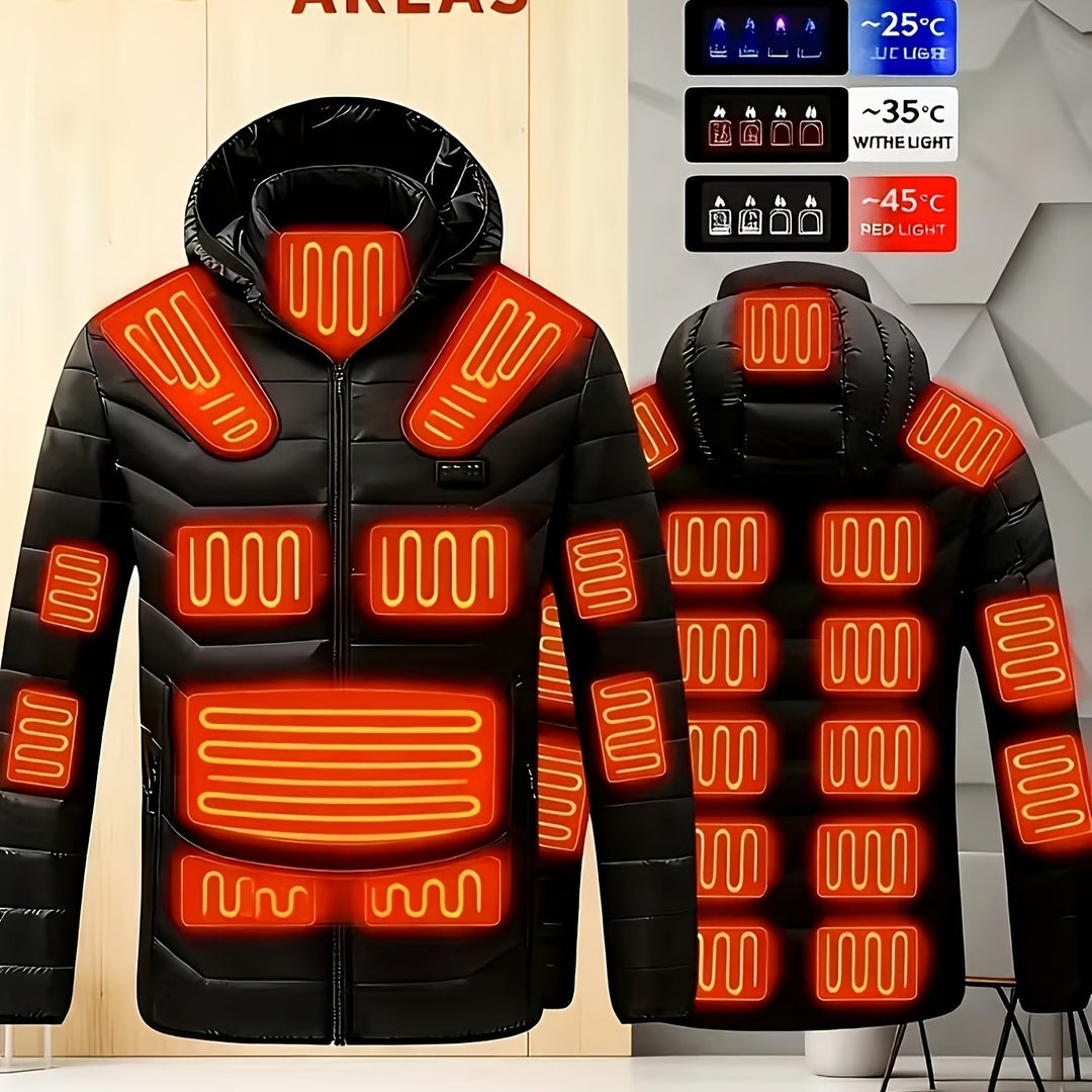 Smart Heated Jacket for Men and Women, Hooded Long Sleeve Outerwear