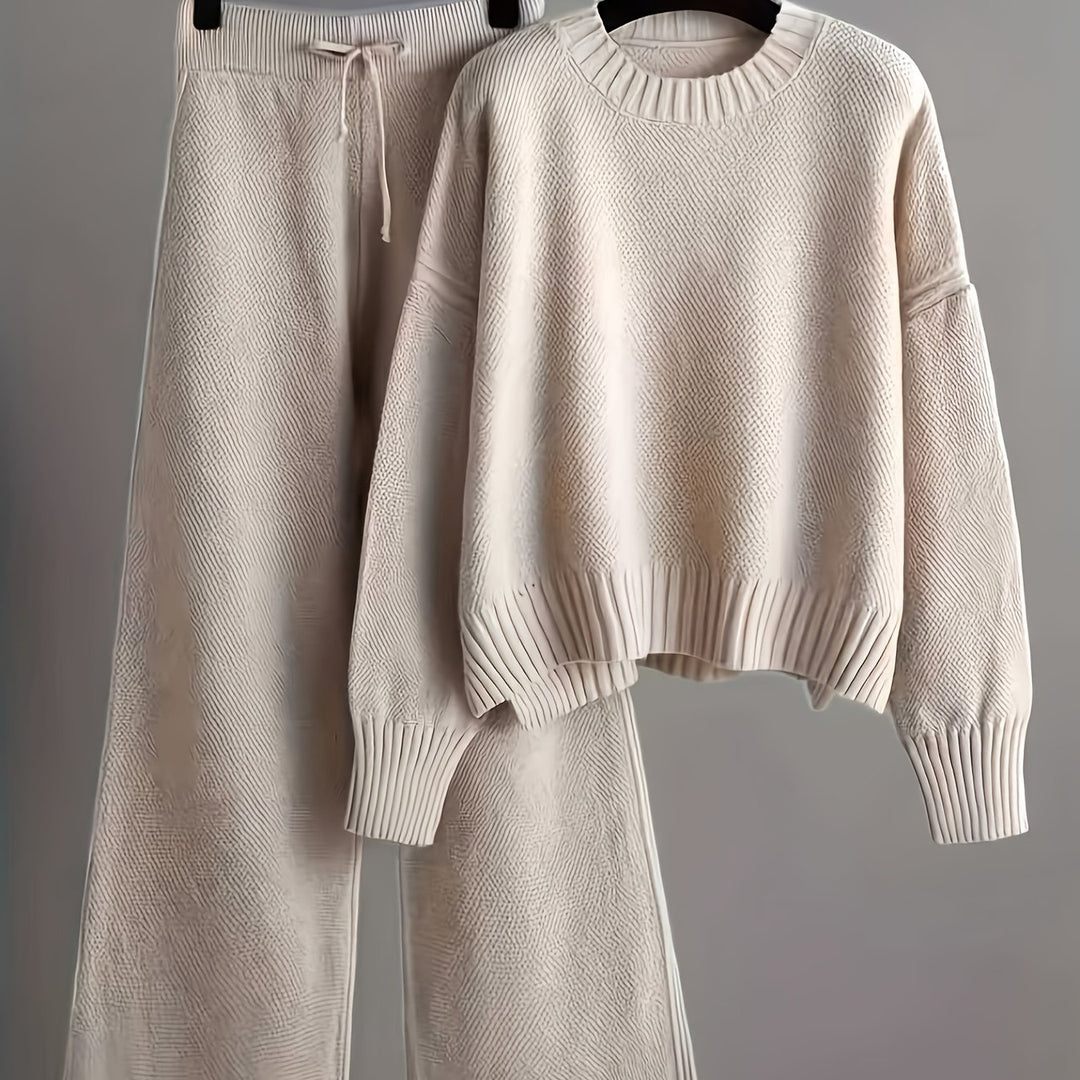Women's Elegant Casual Set Long Sleeve Top and Pants Suit