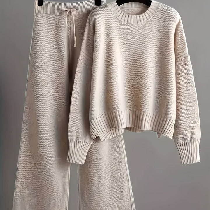 Women's Elegant Casual Set Long Sleeve Top and Pants Suit