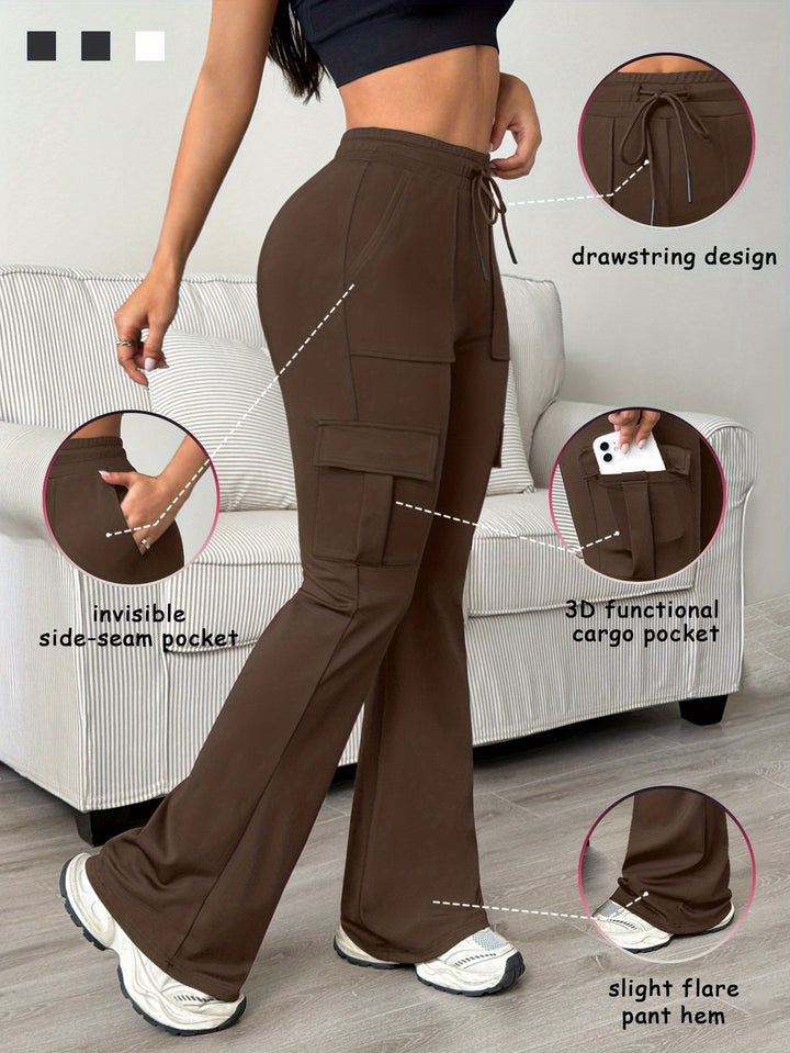 Women's Athletic Cargo Jogger Pants with Slim-Fit Ankle Design