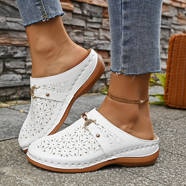 Bohemian Style Women's Mules Casual Mid-Heel Thick-Soled Shoes