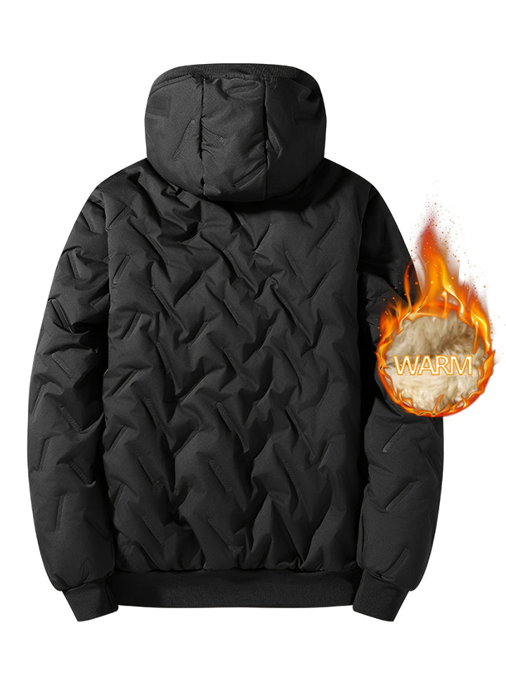 Men's Hooded Fleece Jacket Padded Coat Warm Fashionable