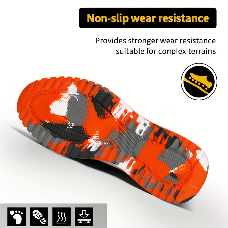 Men's Steel Toe High Top Work Boots Non Slip Lace Up Safety Shoes