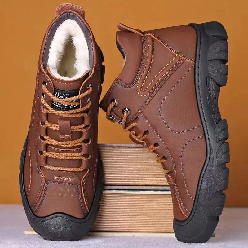 Fleece High-Top Snow Boots for Men, Casual Outdoor Shoes