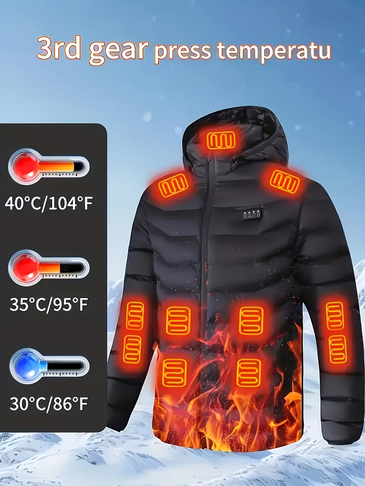 Smart Heated Jacket for Men and Women, Hooded Long Sleeve Outerwear