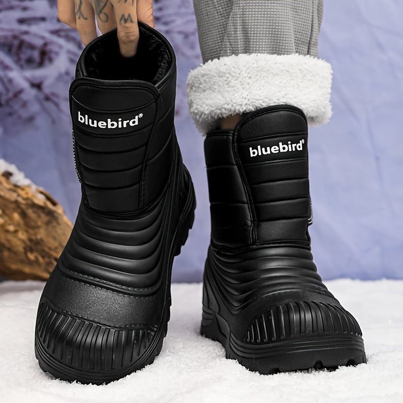 Men's Winter Snow Boots High Top Insulated Fleece Lining