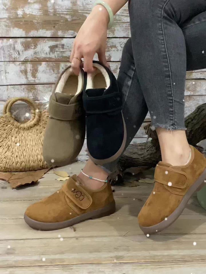 Women's Winter Ankle Boots Slip-On Flat Design Cold-Resistant Footwear