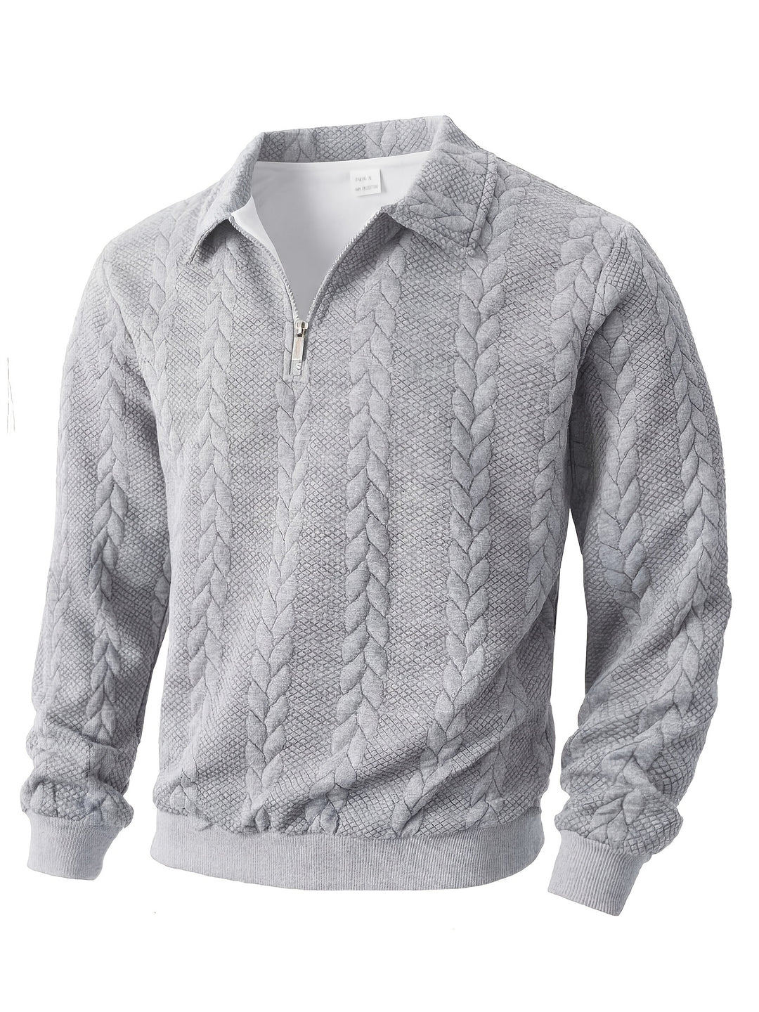 Men's Knitted Stand Collar Half-Zip Jacket Sweatshirt Outerwear