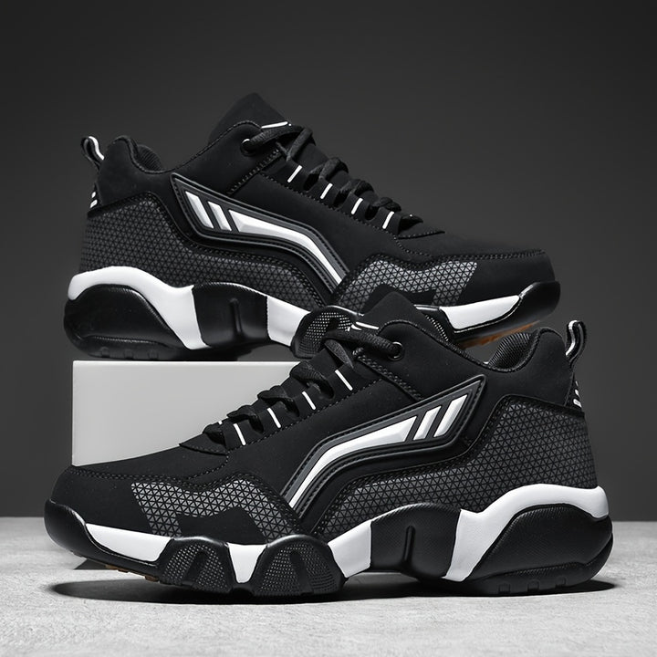 Men's Lace-Up Sneakers Thick Cushioned Platform Non-Slip Rubber Sole