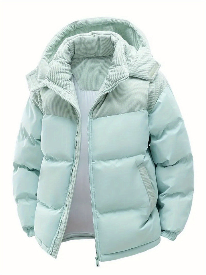 Hooded Fleece Coat for Men with Detachable Hood