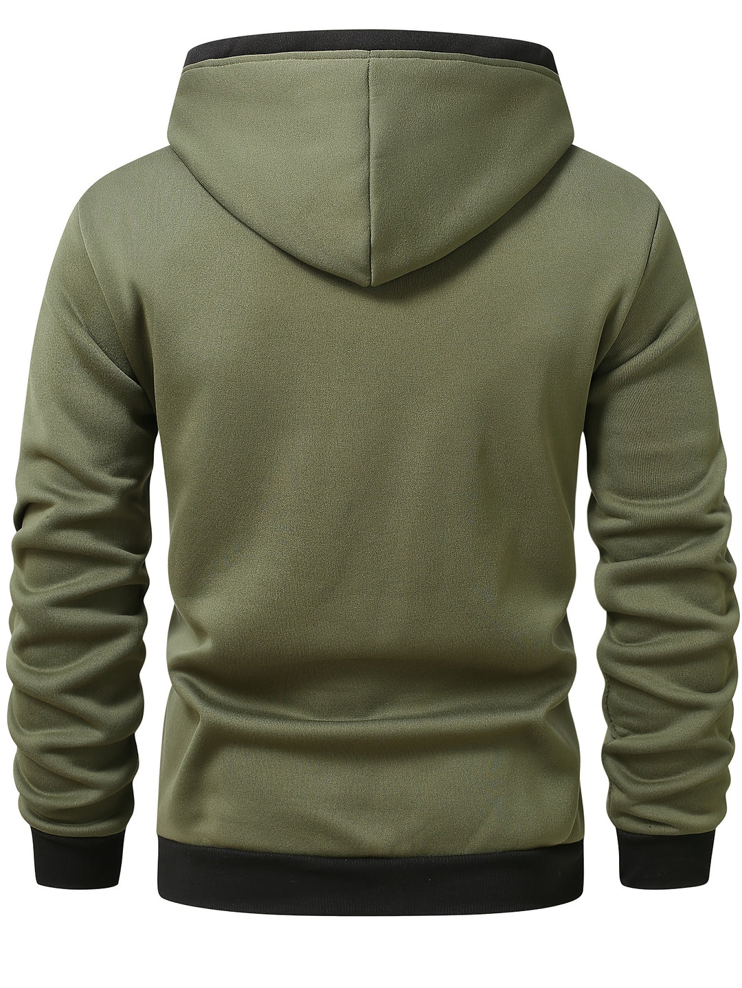 Men's Casual Color Block Hoodie with Zipper Closure Long Sleeve Sweatshirt